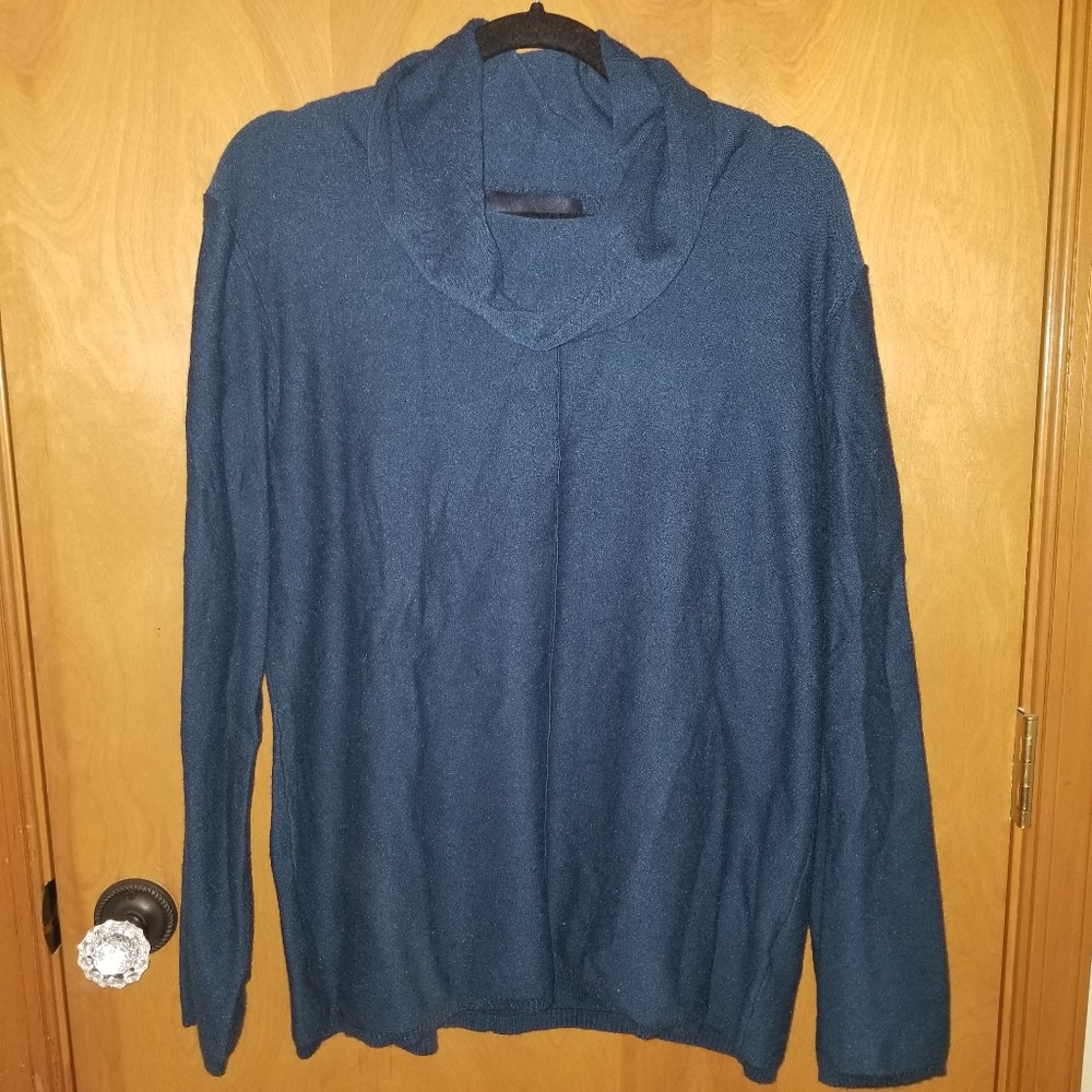 CALVIN KLEIN JEANS Navy Cowl Neck Sweater LARGE
